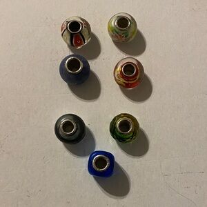 Colorful Glass Beads Set in sterling silver 925